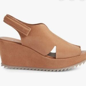 Pedro Garcia Flavie Suede Wedge Sandal - Tan 39/9